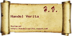 Handel Verita névjegykártya